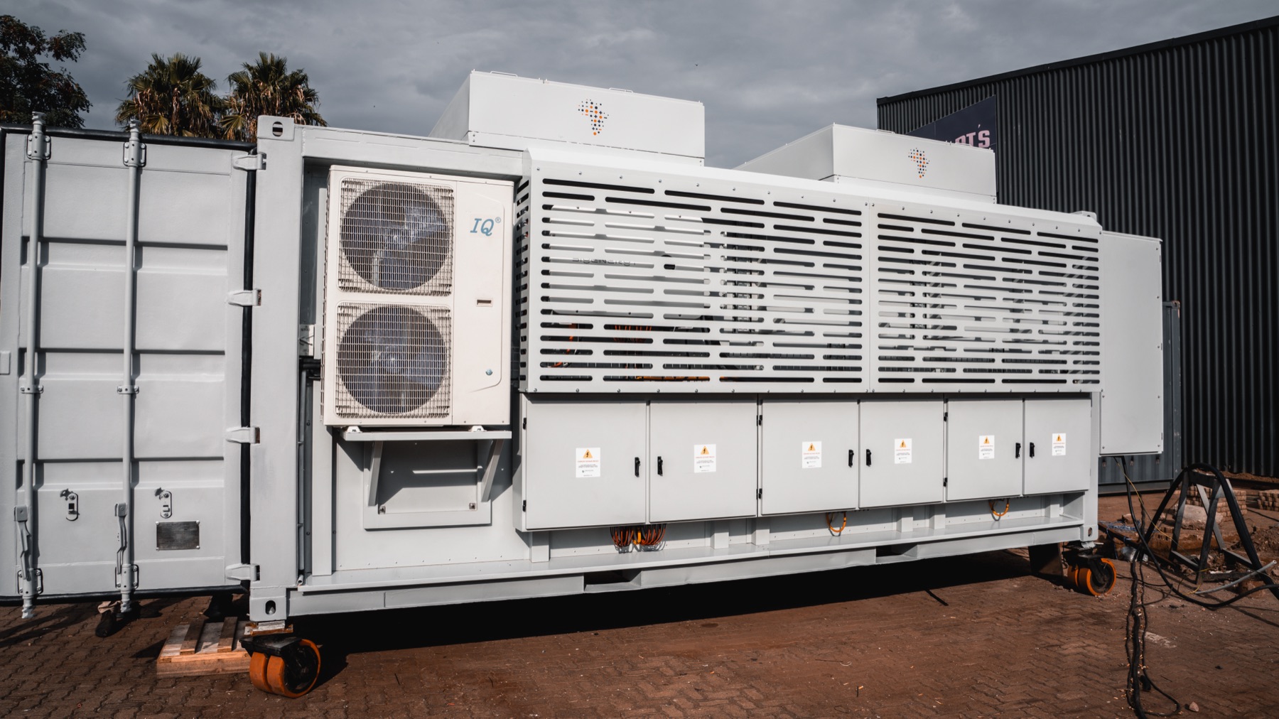 Finished containerised energy unit exterior