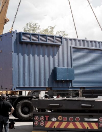 A crane moving a container