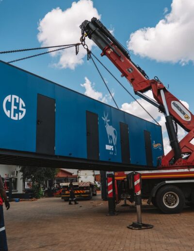 Crane moving a Container