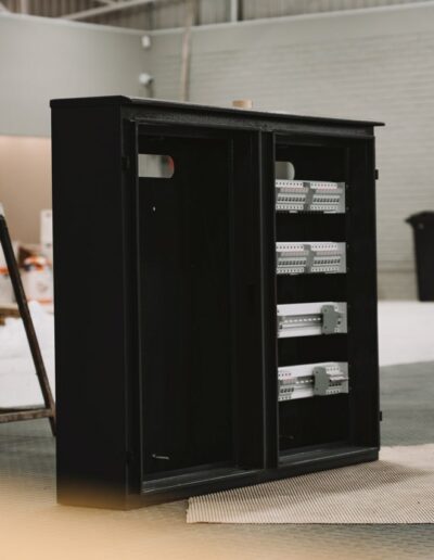 Side-view of an electrical cabinet