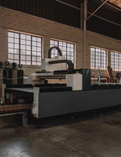 Wide view of a laser cutter