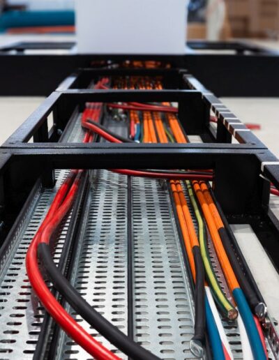 A close-up of wiring