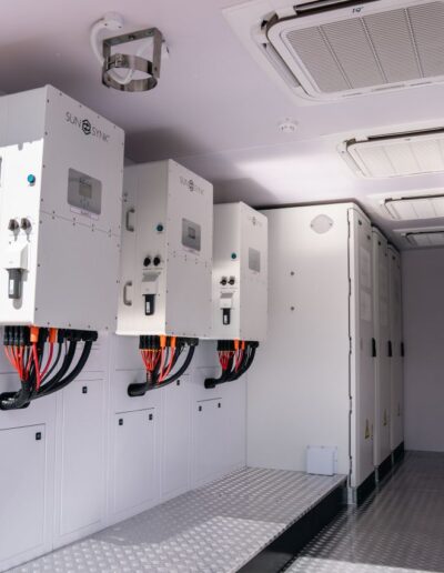Sunsynk inverters inside a container