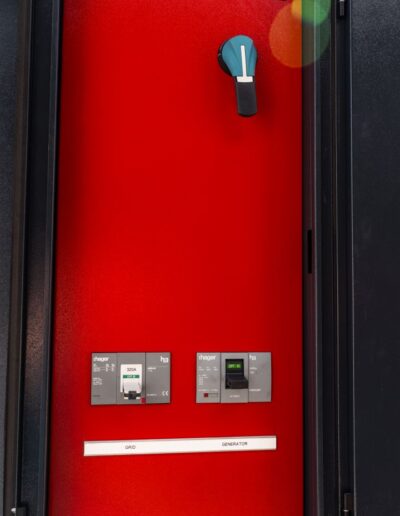 Red electrical panel