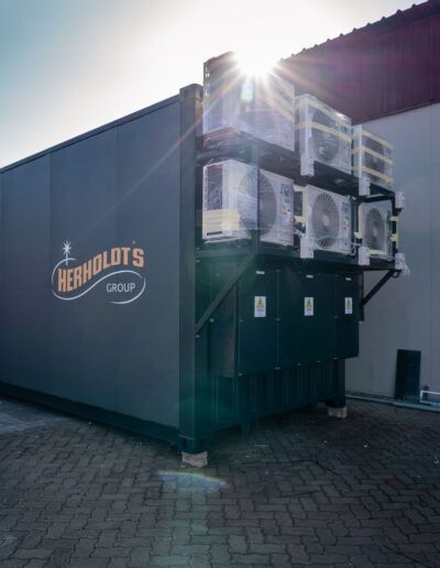 Side-view of a Herholdt's and Neutral Ground Electrical branded Container