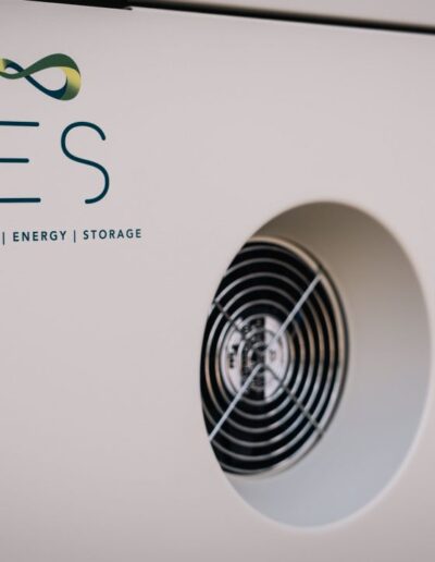 Close-up of an IES battery energy storage system