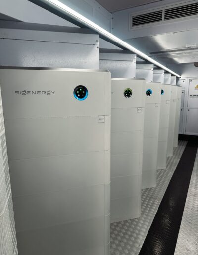 Close up of multiple Sigenergy units inside a container