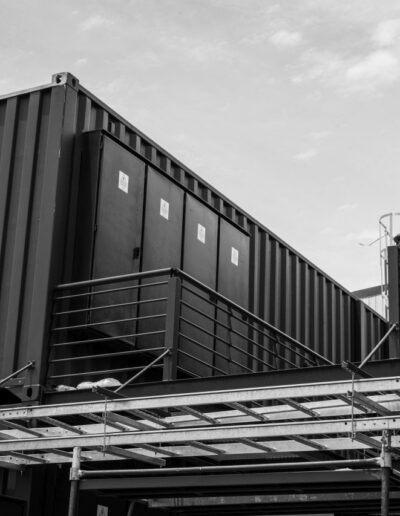 Greyscale image of a container